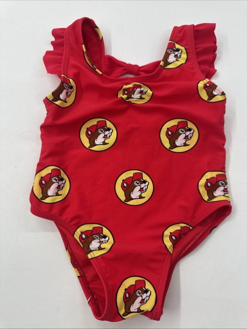 Buc-ees Beaver Swimsuit Baby Girls 9-12 Month All Over Print Bucees Bathing Suit
